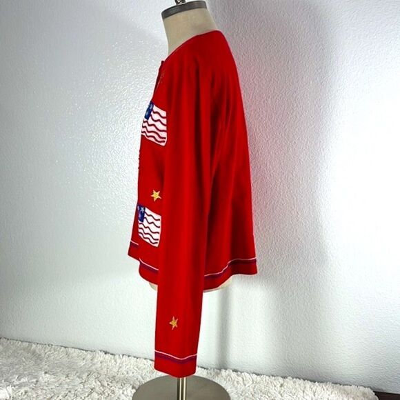 Emma Tricot Women's Sweater Cardigan Red size S Long Sleeve - Picture 5 of 8